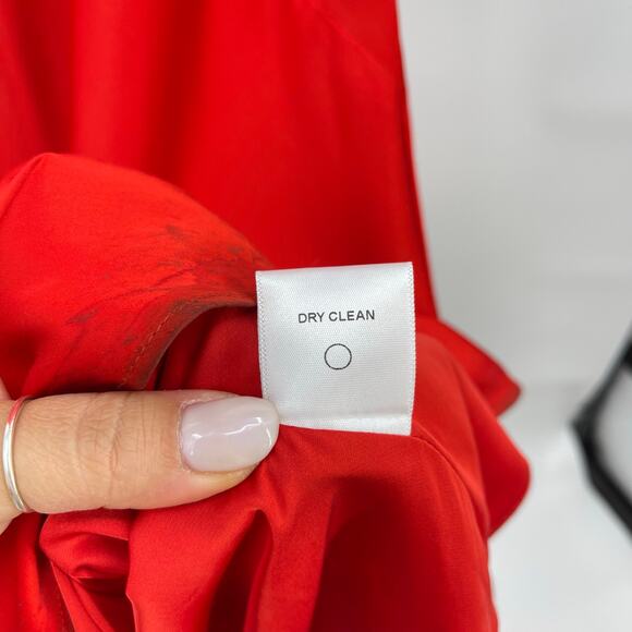 Lovers and Friends | Inara Gown in Red Rosette Satin Halter Maxi Dress M w/ Tags - Picture 15 of 15